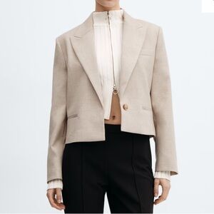 MANGO Cropped Blazer